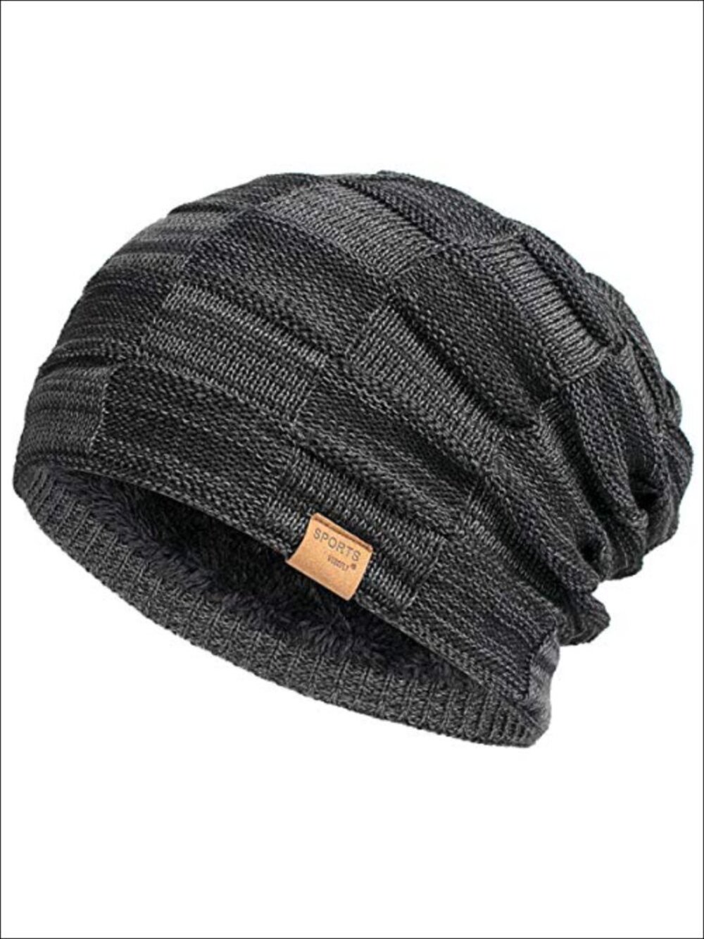 Slouchy Beanie Men Winter Hat Lined Knit Warm Thick Skully